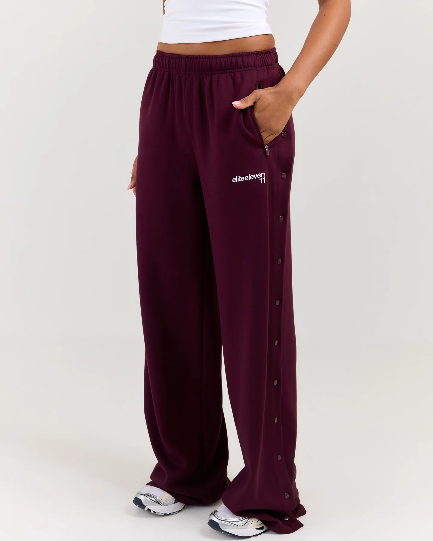 Airweave Snap Wide Leg Pants - Plum - Image 4