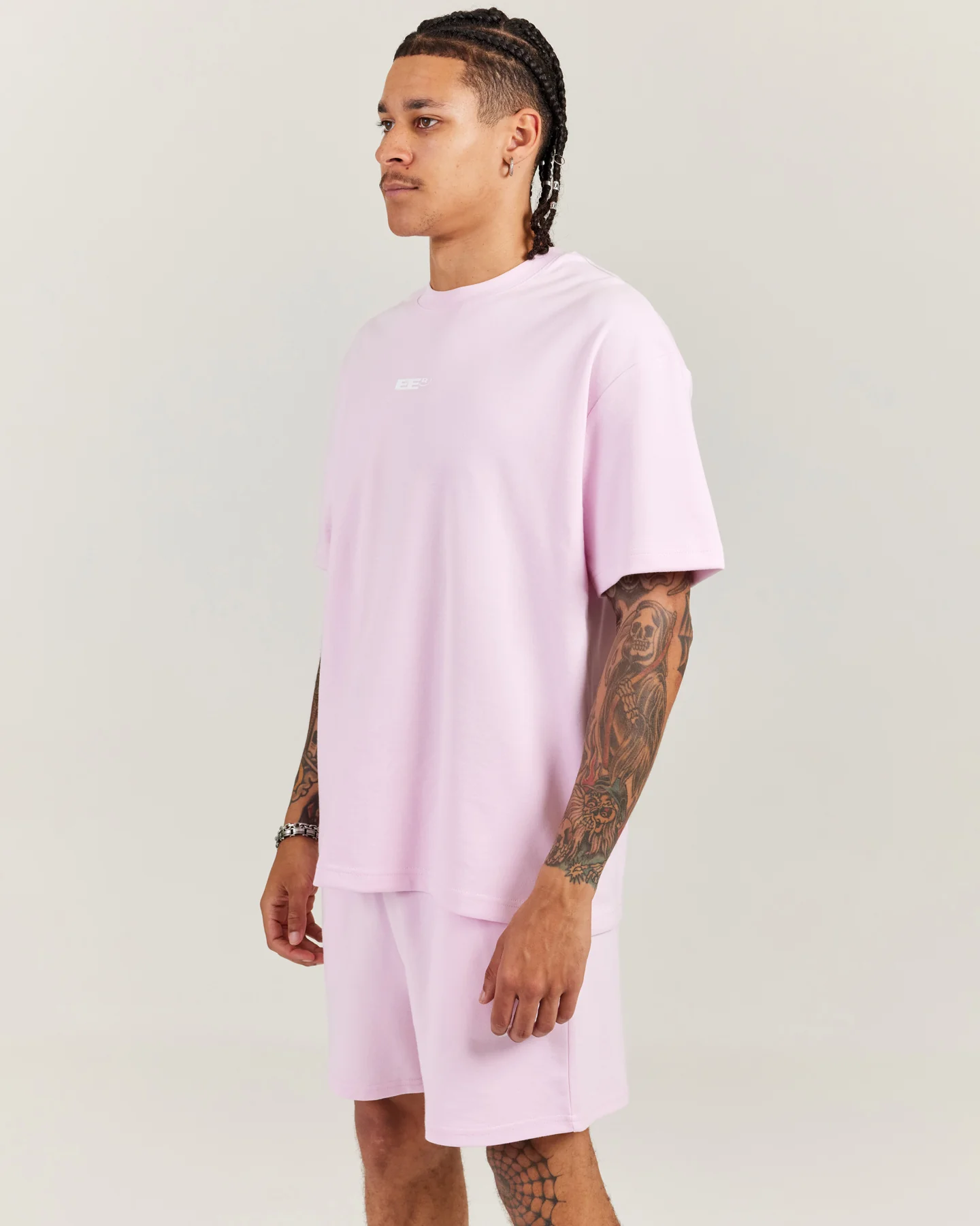 Arc Oversize Men's Tee - Soft Pink - Image 3