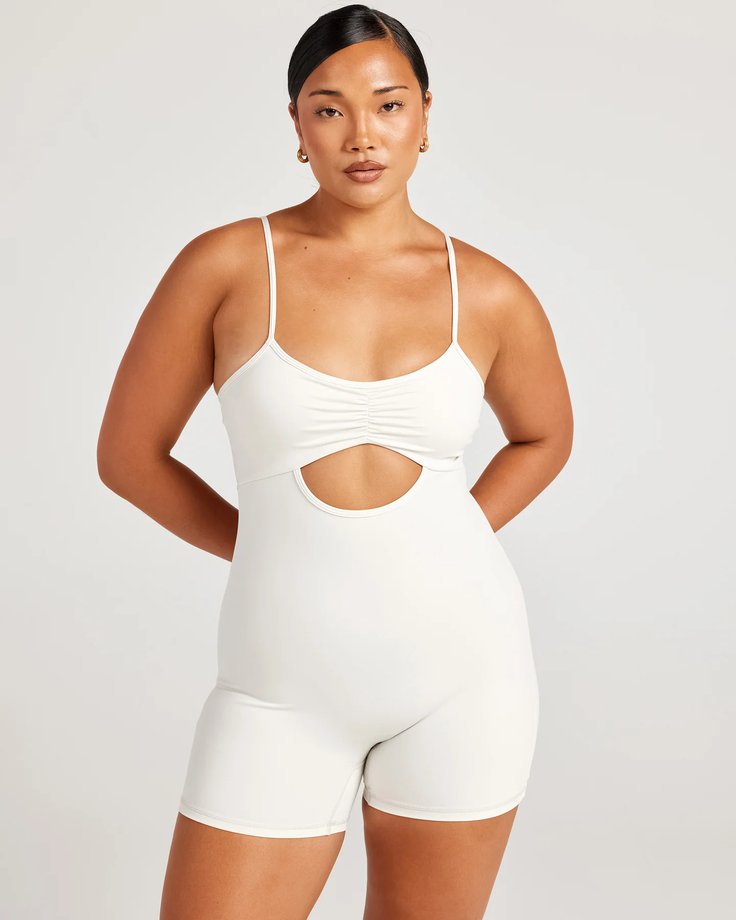 Aura Cut Out Unitard - Vanilla Latte - Image 3