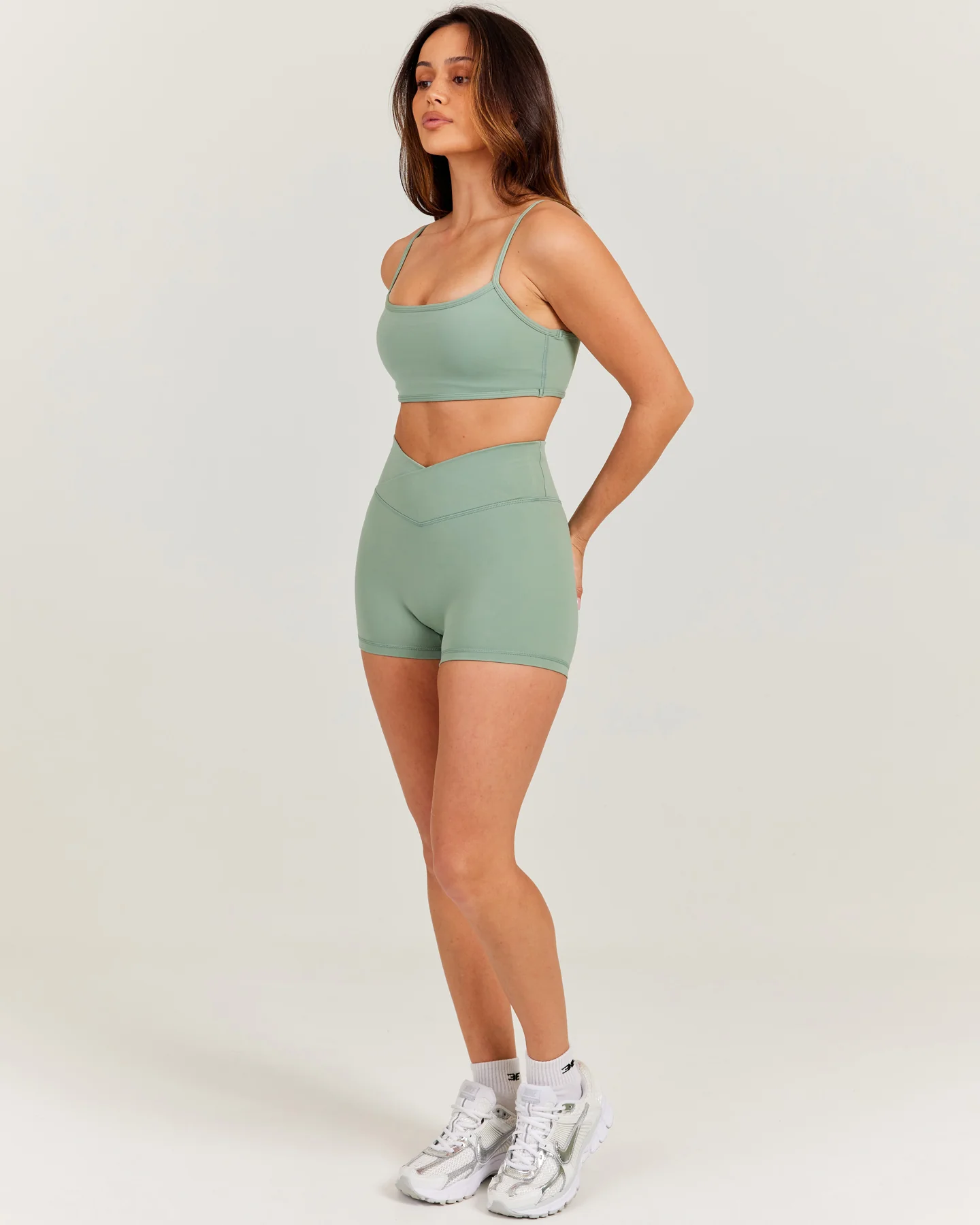 Aura Micro Cross Over Shorts - Dusty Sage - Image 4