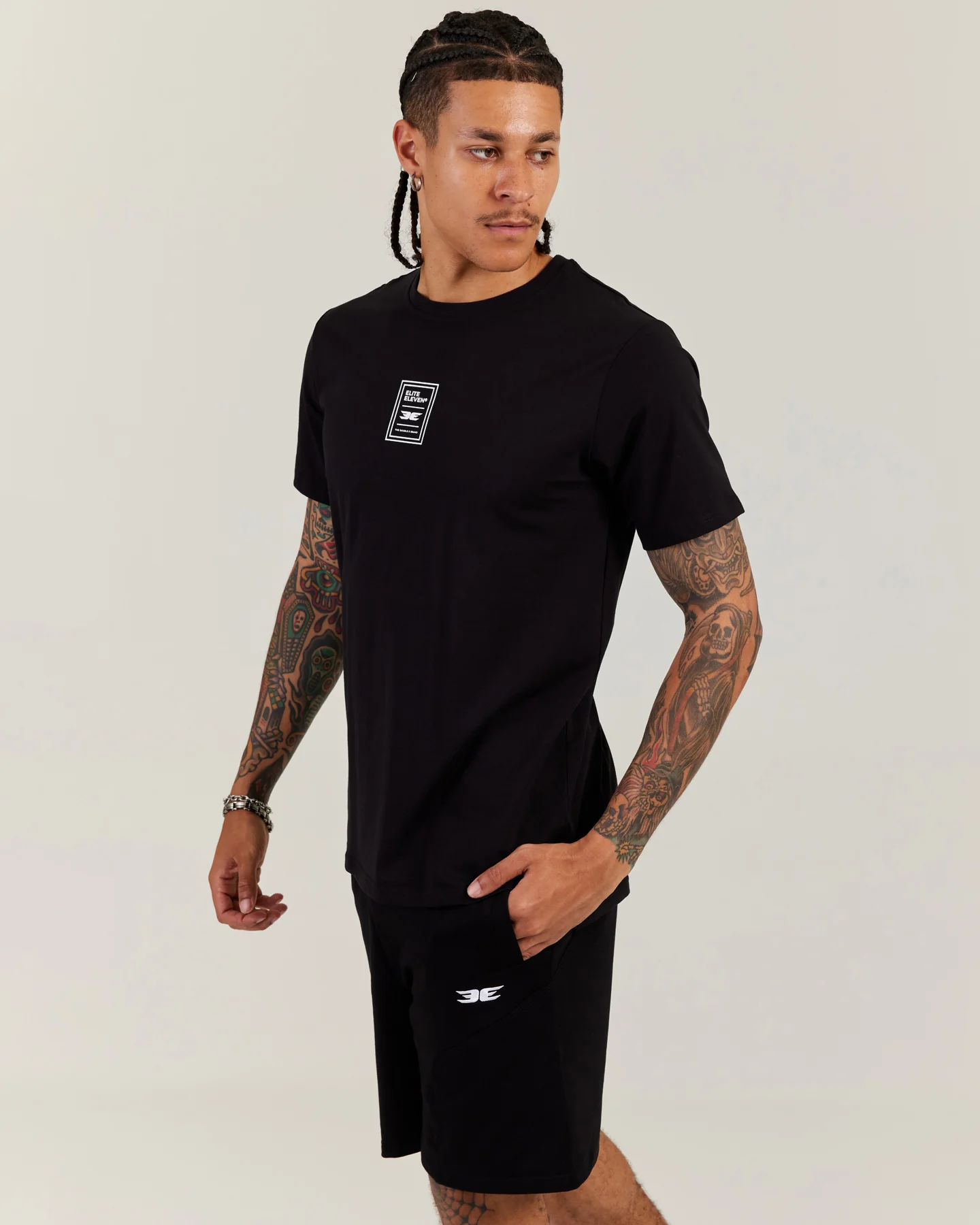 Double E Fitted Tee - Black - Image 3
