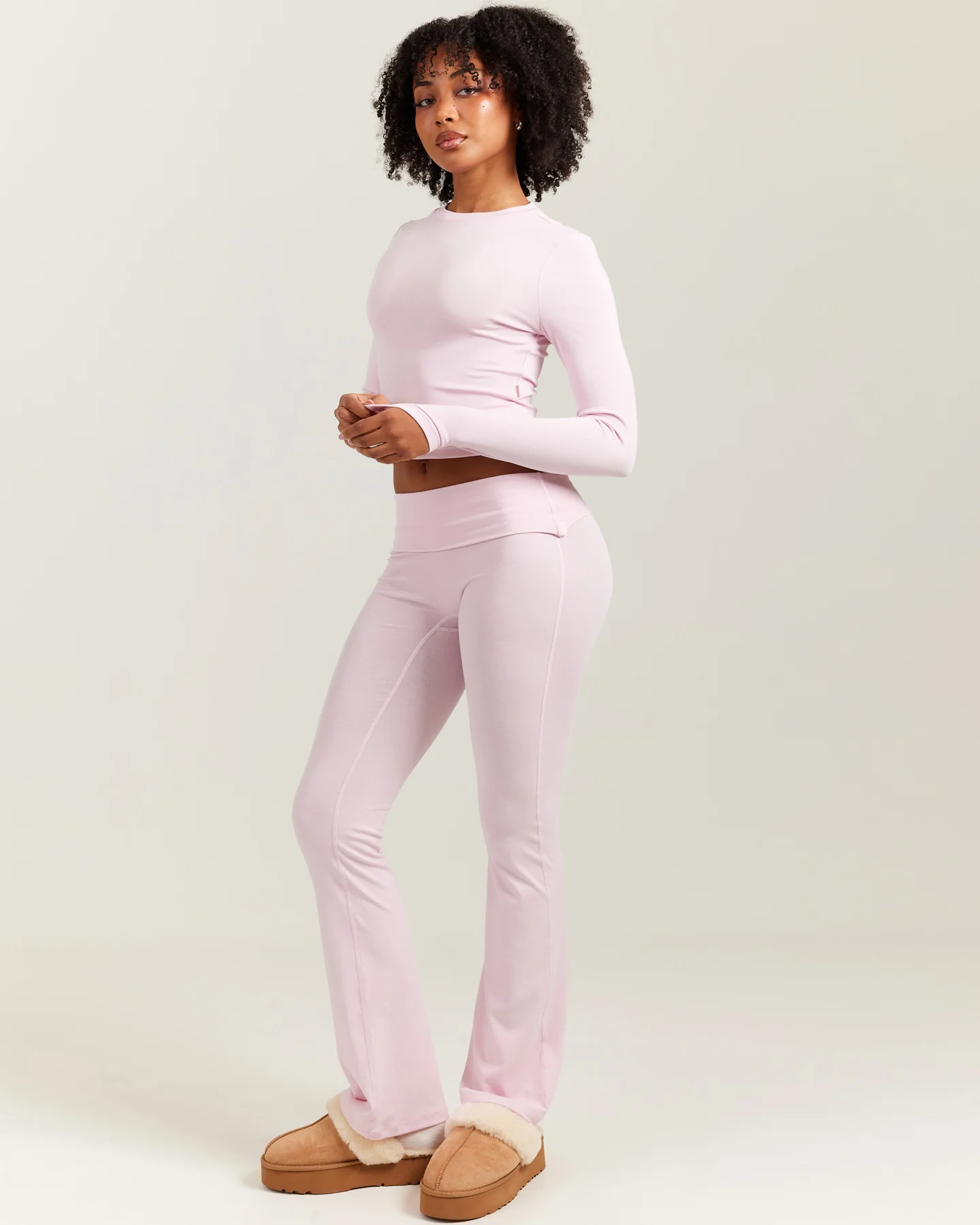 EE Lounge Fold Over Flares - Baby Pink - Image 3