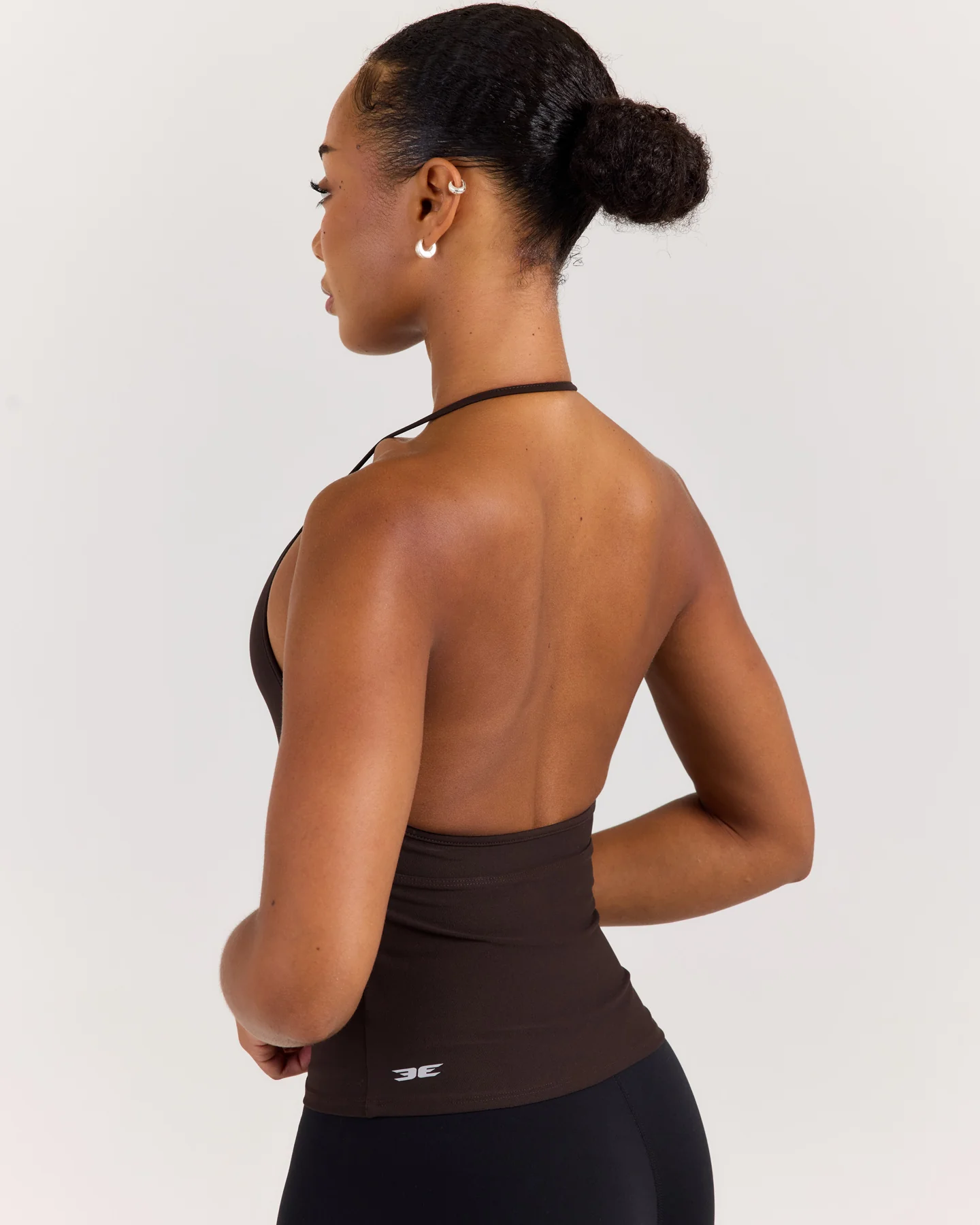 EE Low Cut Halter Tank - Coffee Bean - Image 4