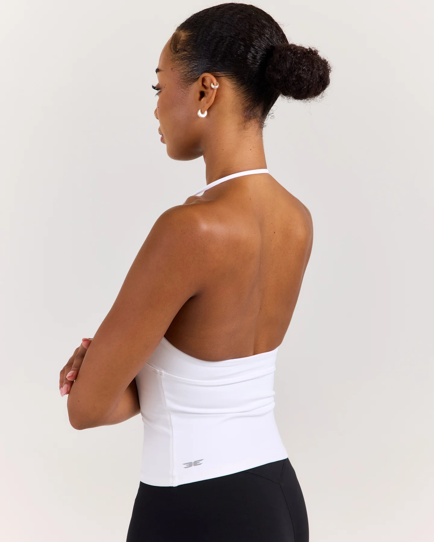 EE Low Cut Halter Tank - White - Image 4