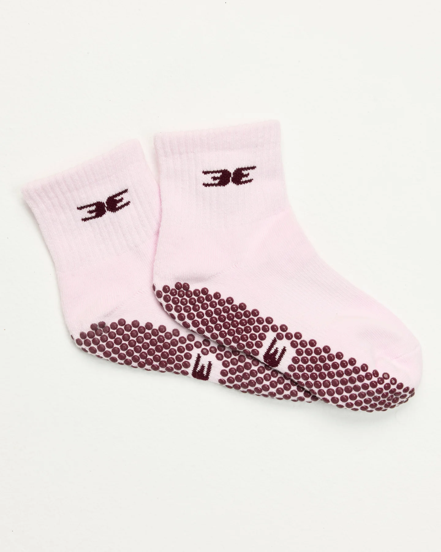 EE Mid Crew Grip Socks - Candy Pink/Cherry Cola - Image 2