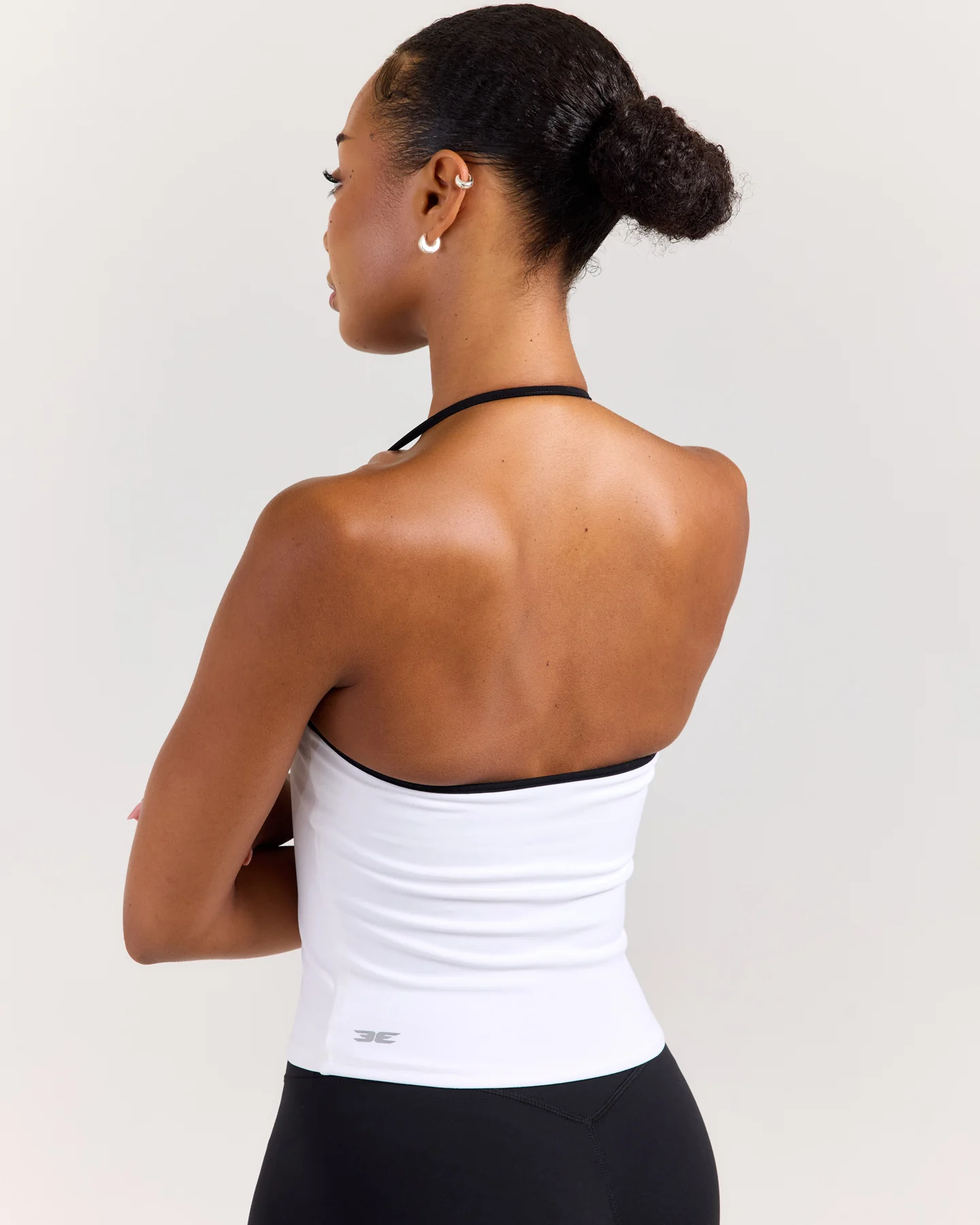 EE Thin Halter Tank - White/Black - Image 4