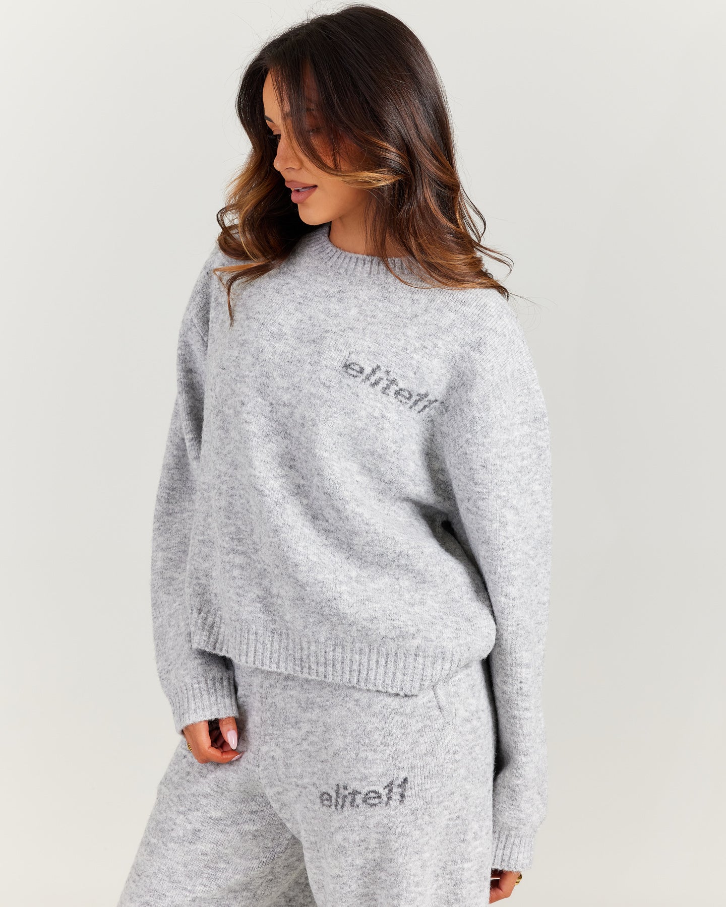 Elite 11 Knitted Crewneck - Grey Marle - Image 3