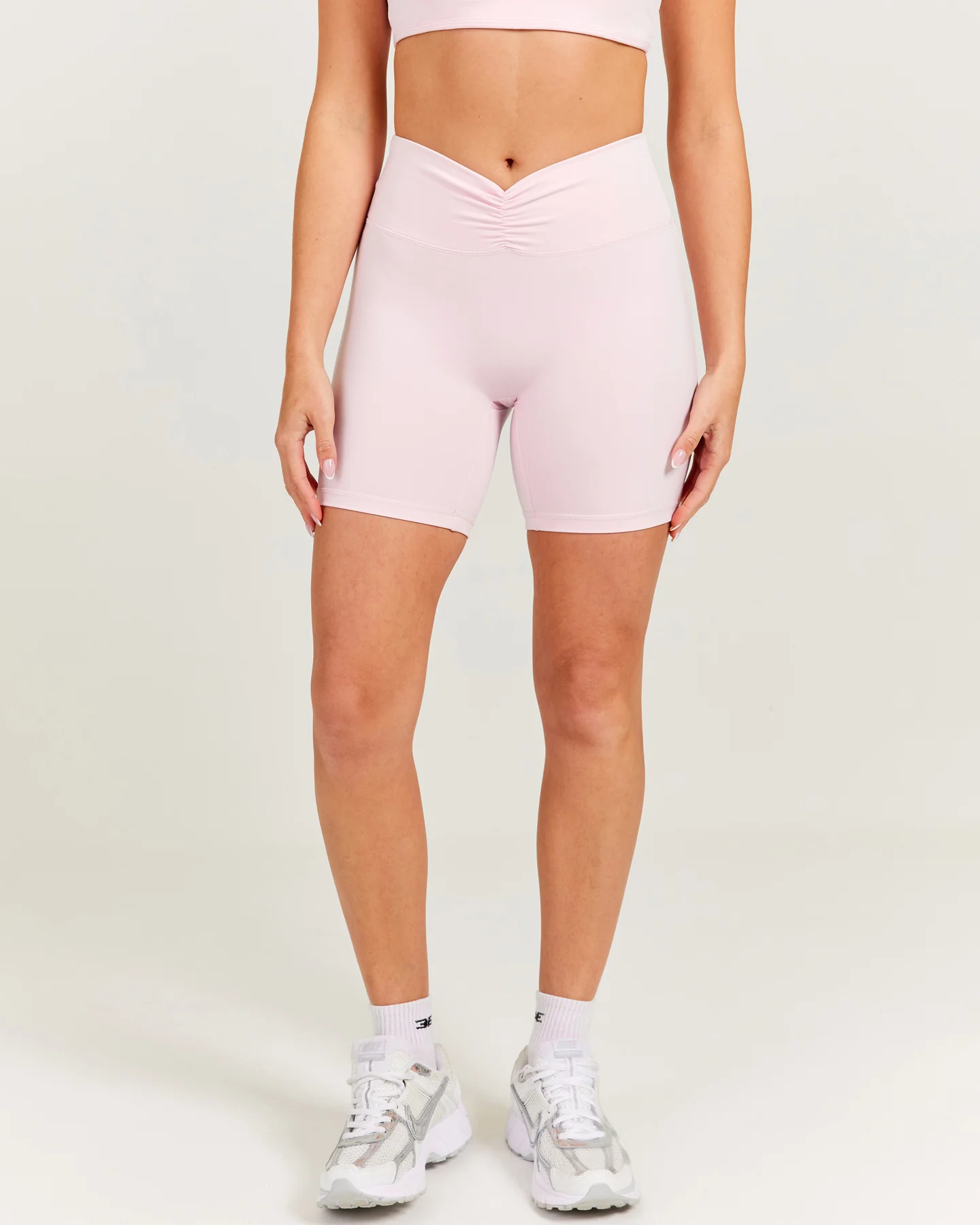 Front Scrunch Shorts - Blush Pink