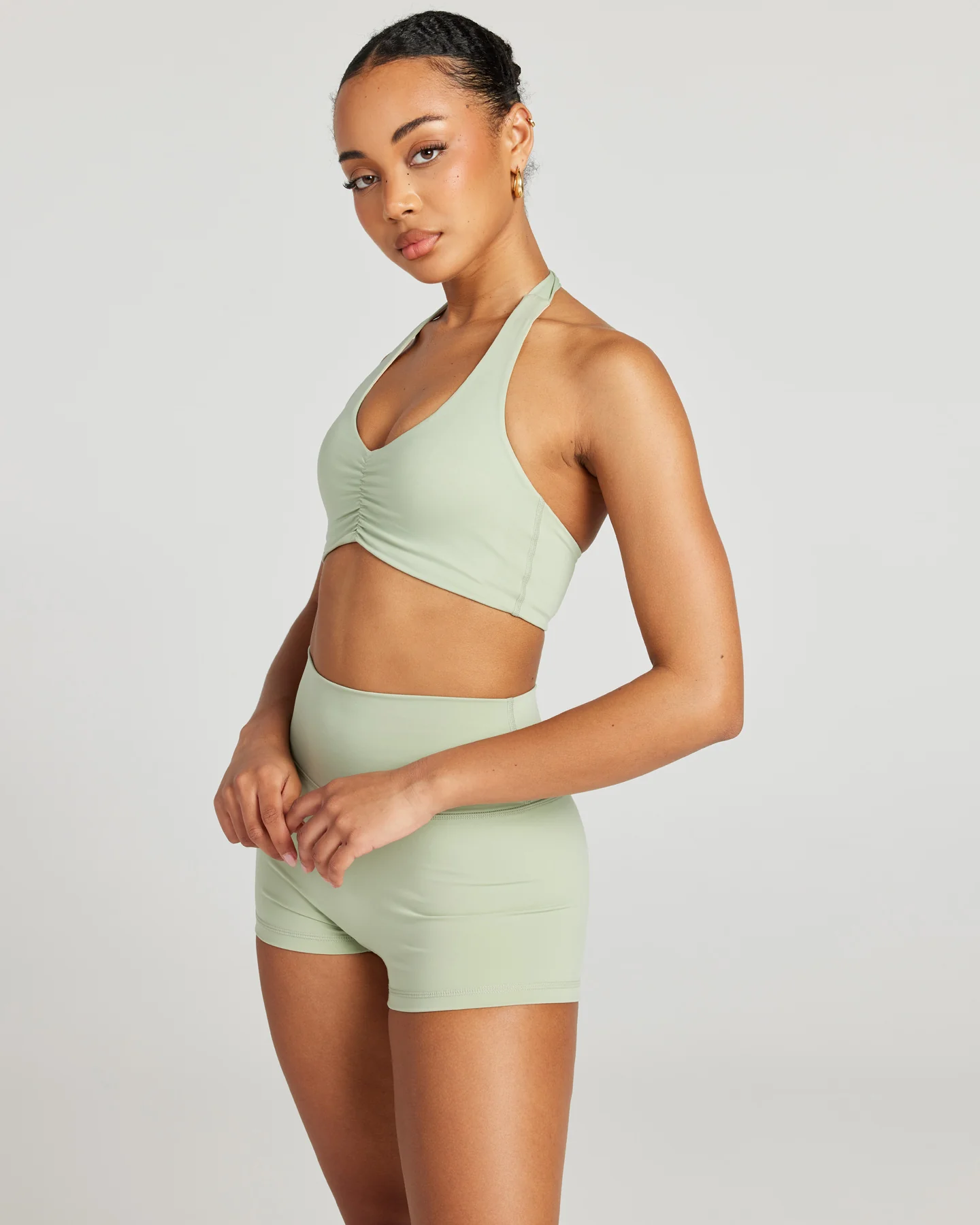 Halter Scrunch Bra - Light Sage - Image 3