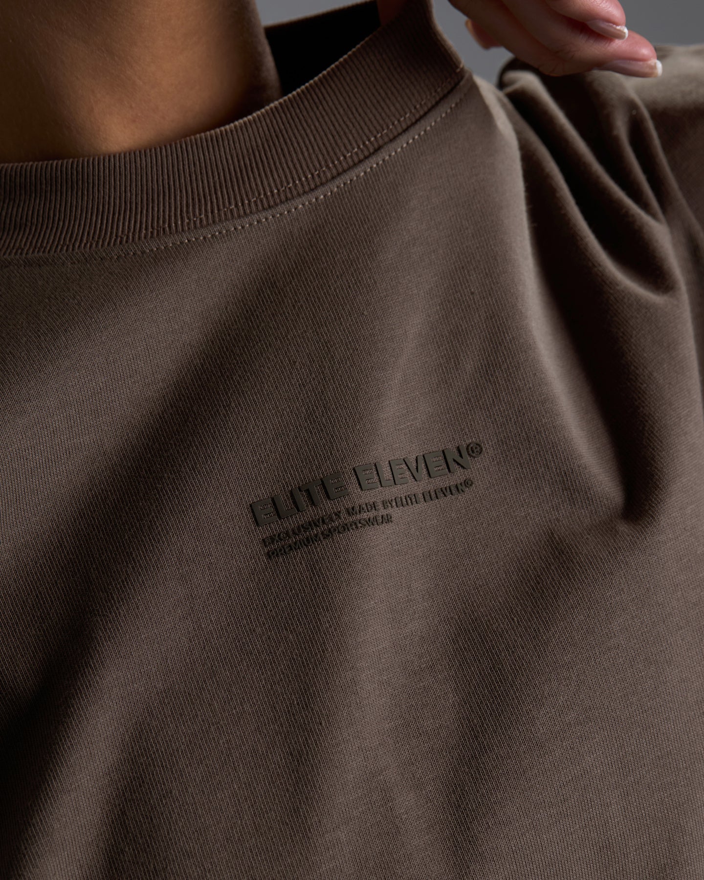 Men's Premium Oversized Cotton Boxy Tee - Dark Taupe - Image 2