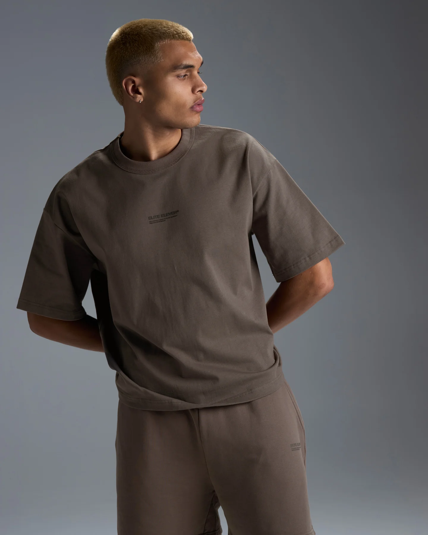 Men's Premium Oversized Cotton Boxy Tee - Dark Taupe - Image 4