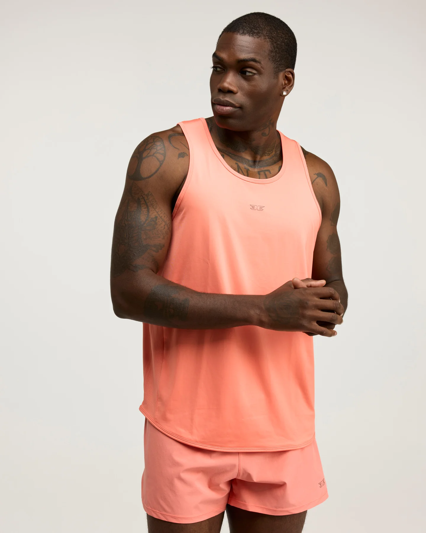 Men's ProSport Singlet - Coral - Image 4