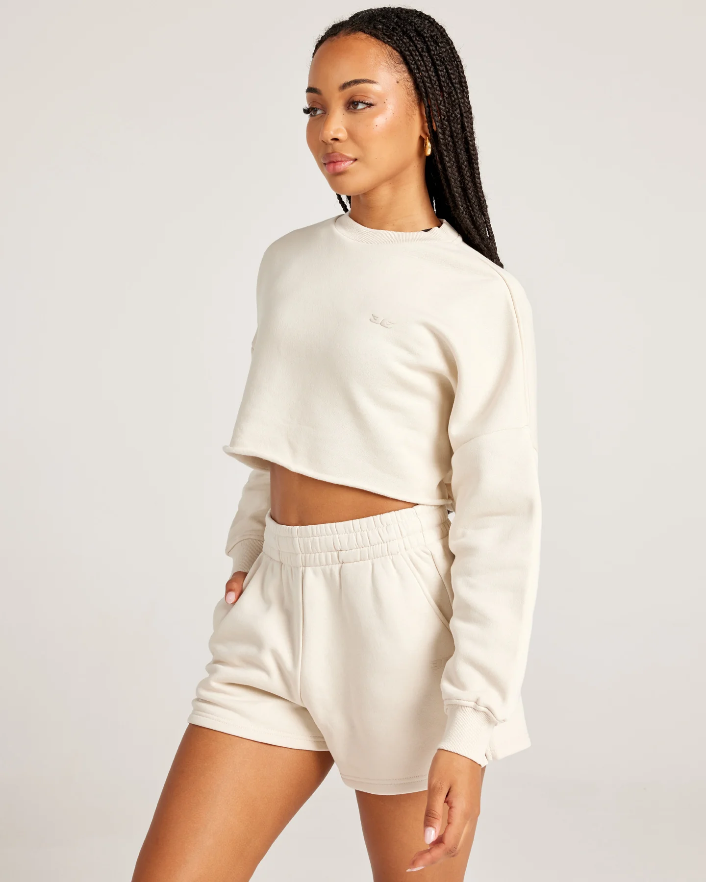 Omni Cropped Crewneck - Bone - Image 3