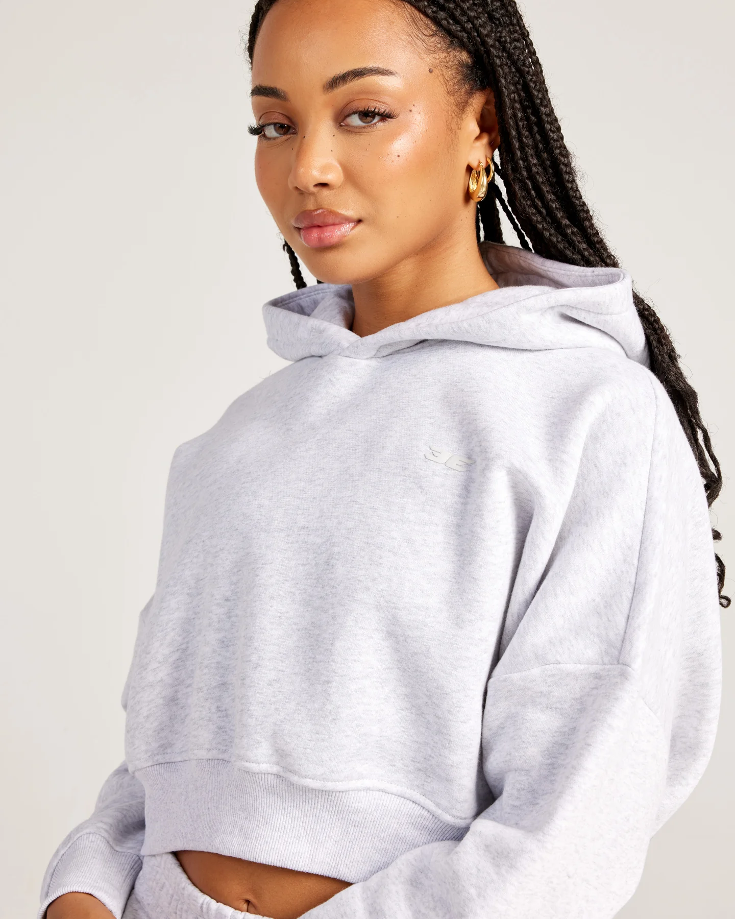 Omni Cropped Hoodie - Grey Marle/Grey Marle - Image 4