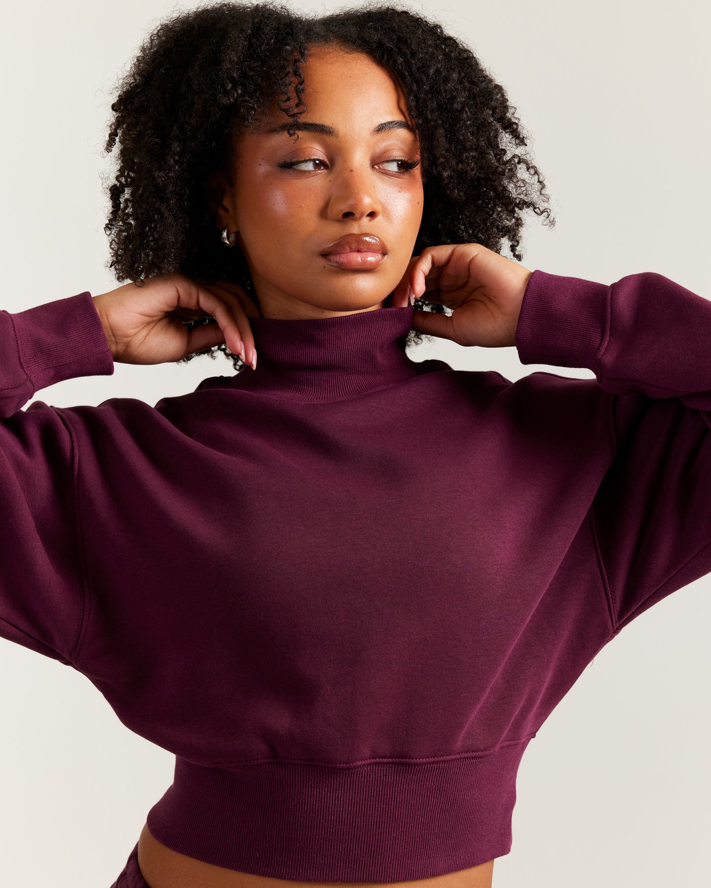 Omni Cropped Mock Neck - Cherry Cola - Image 4