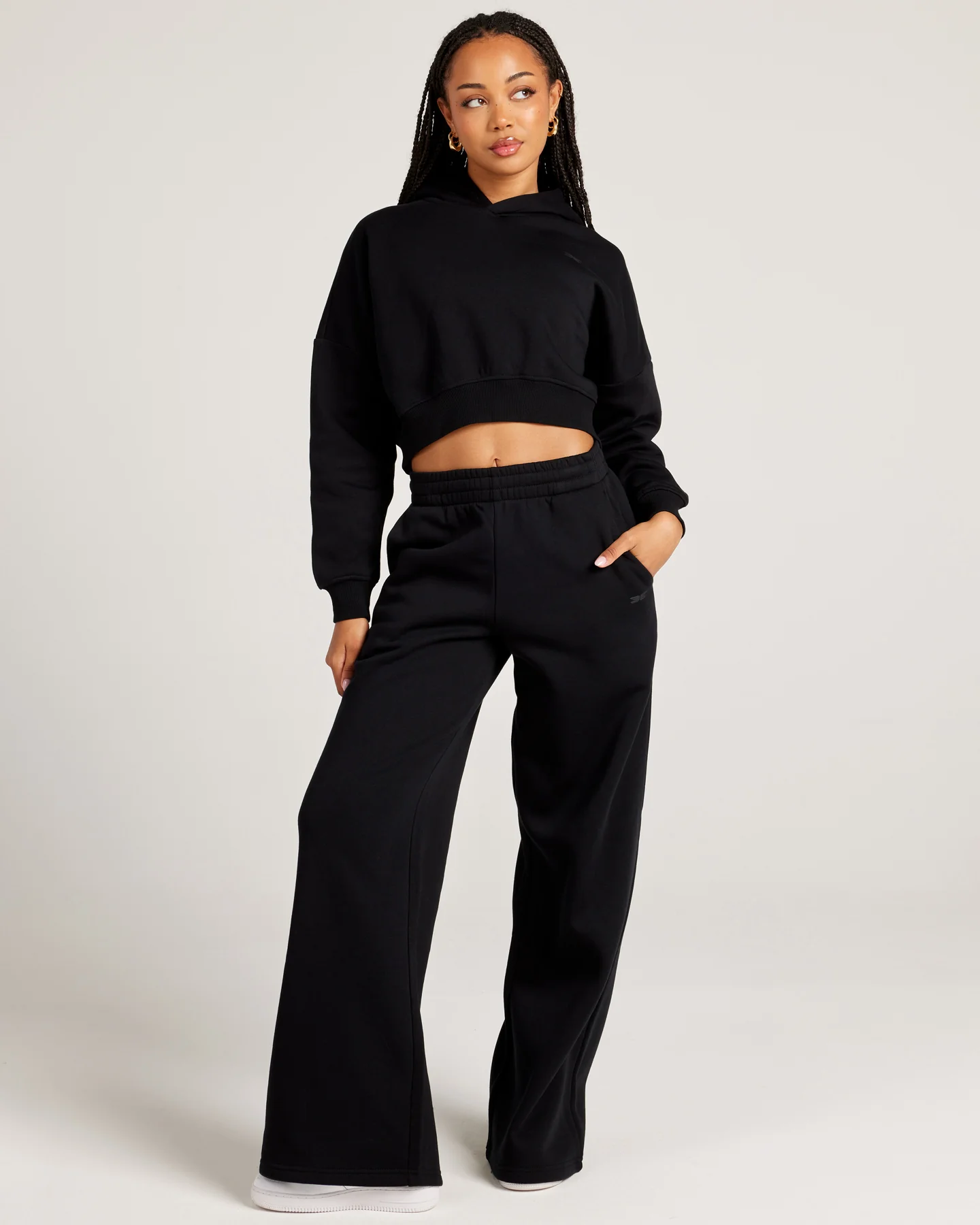 Omni Wide Leg Trackpants - Black/Black - Image 5