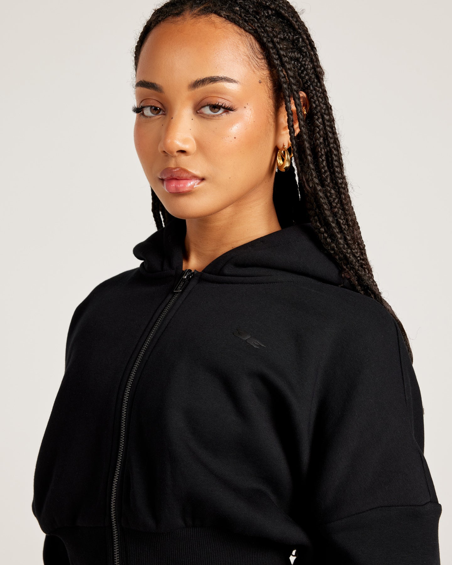 Omni Zip Through Hoodie - Black/Black - Image 4