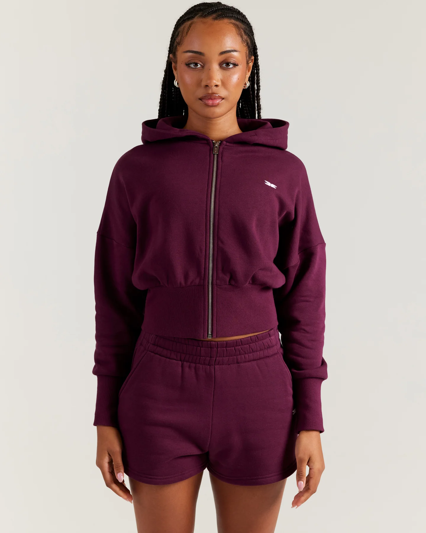Omni Zip Through Hoodie - Cherry Cola
