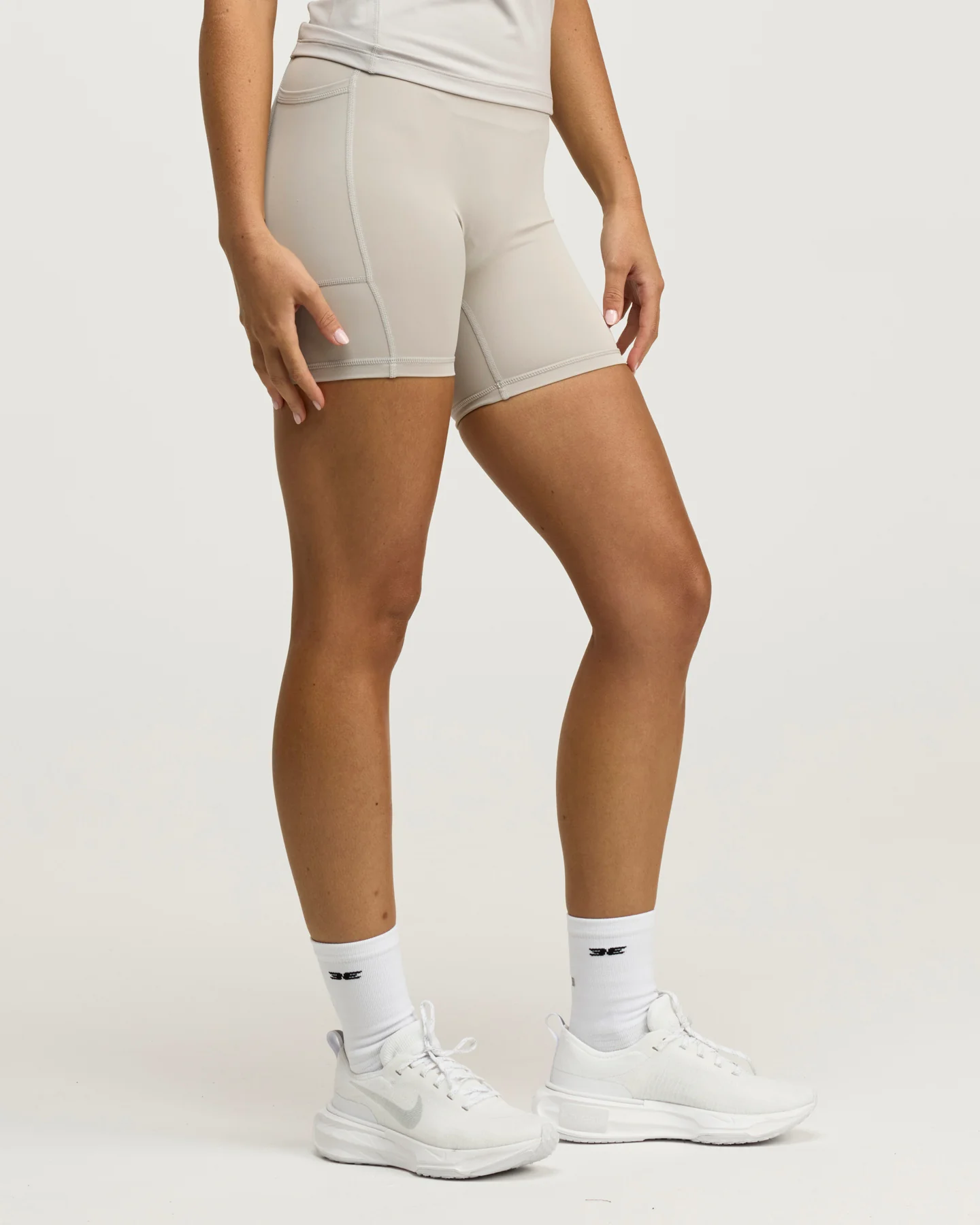PerForm Pocket Shorts - Stone Grey - Image 2