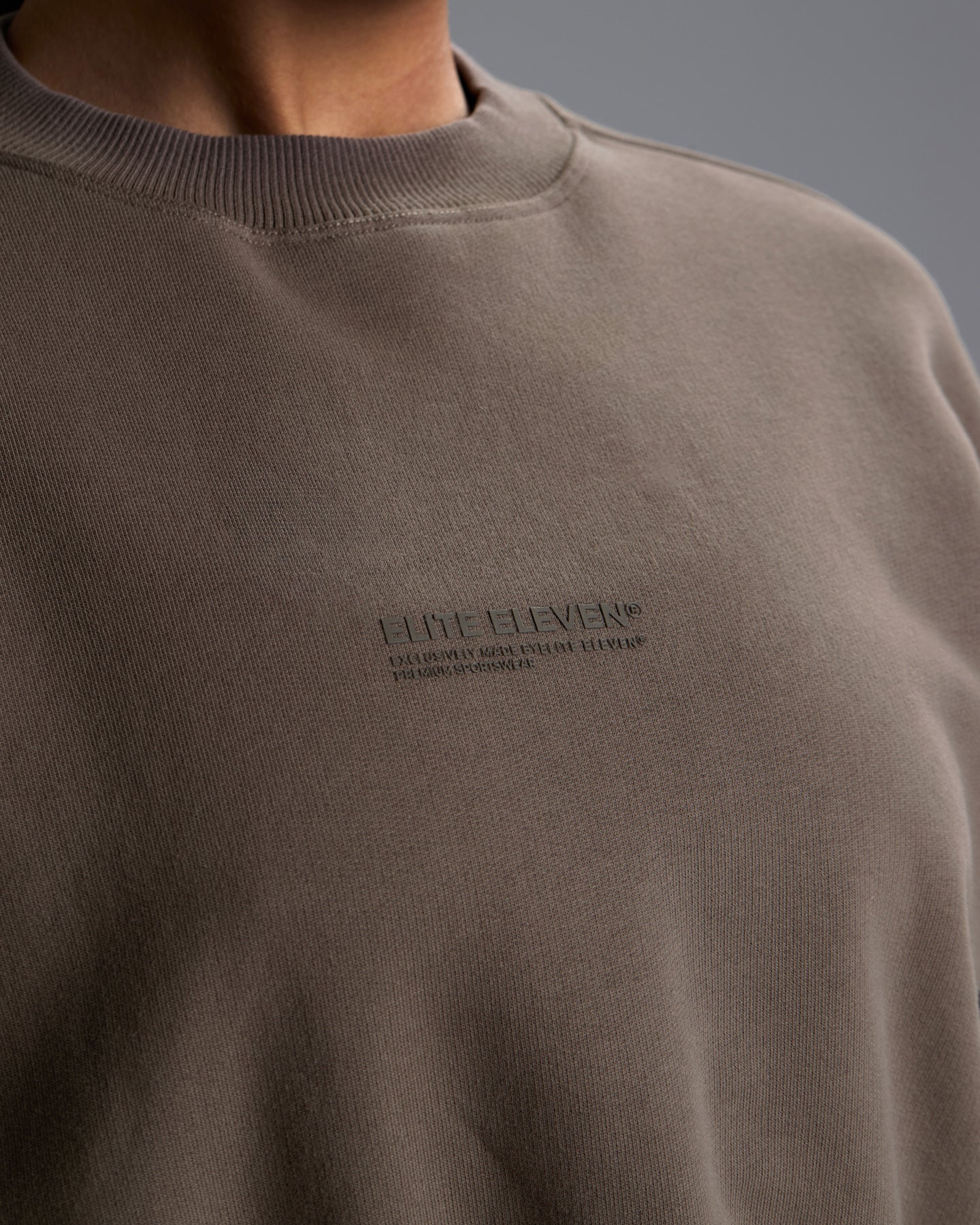 Premium Heavyweight Cropped Crewneck - Dark Taupe - Image 8