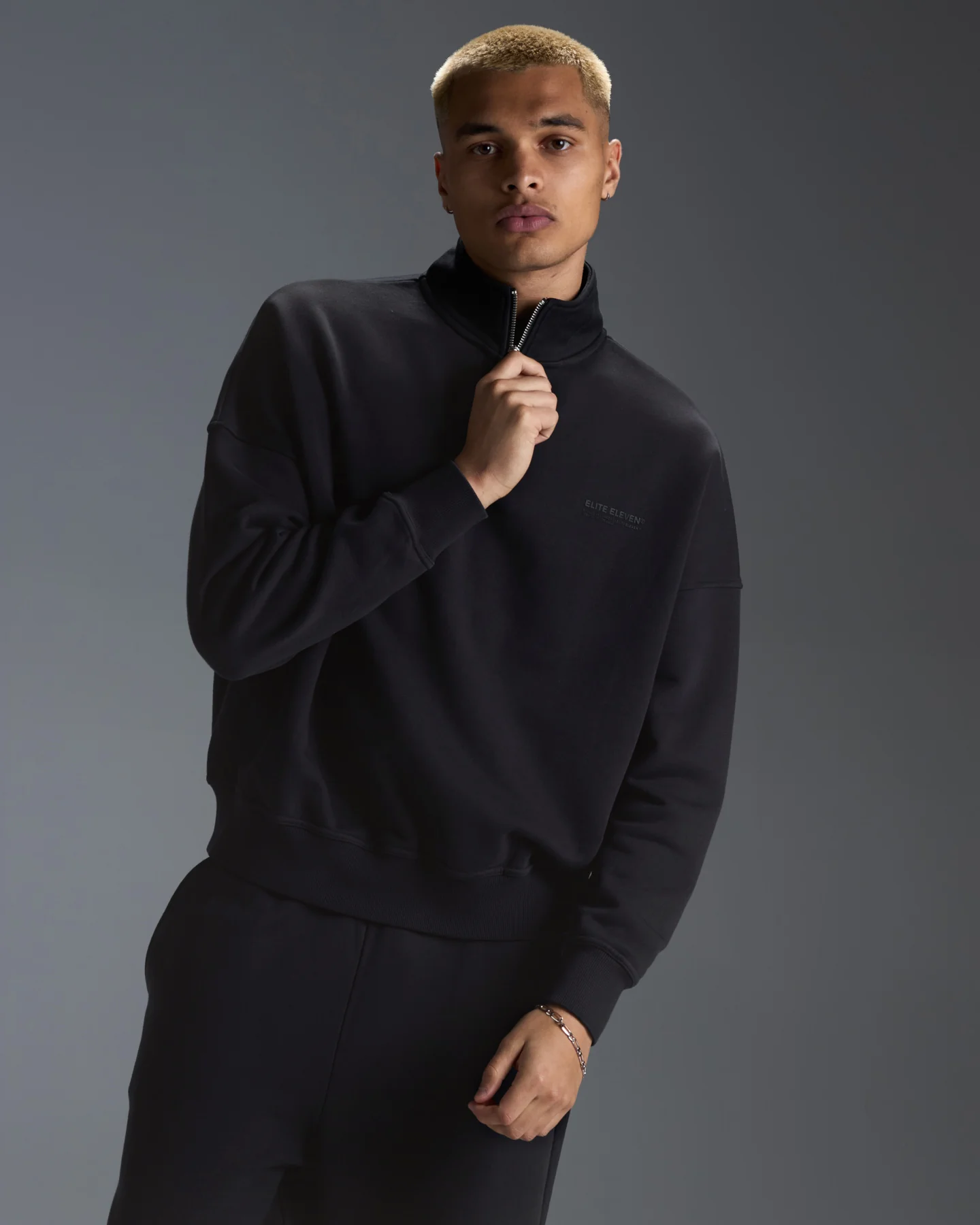 Premium Heavyweight Unisex 1/4 Zip - Black - Image 10