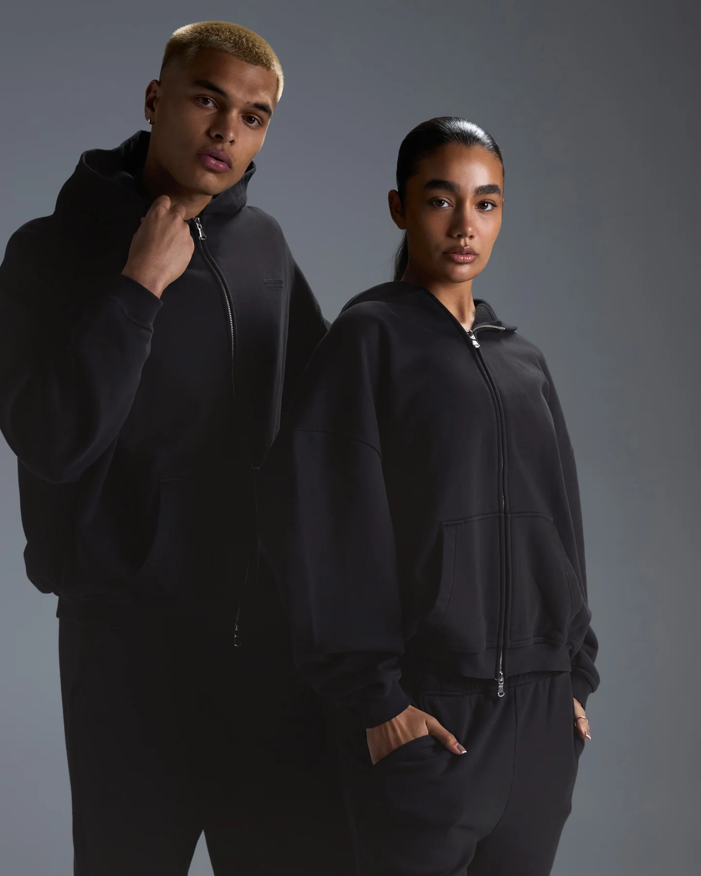 Premium Heavyweight Unisex Zip Through - Black