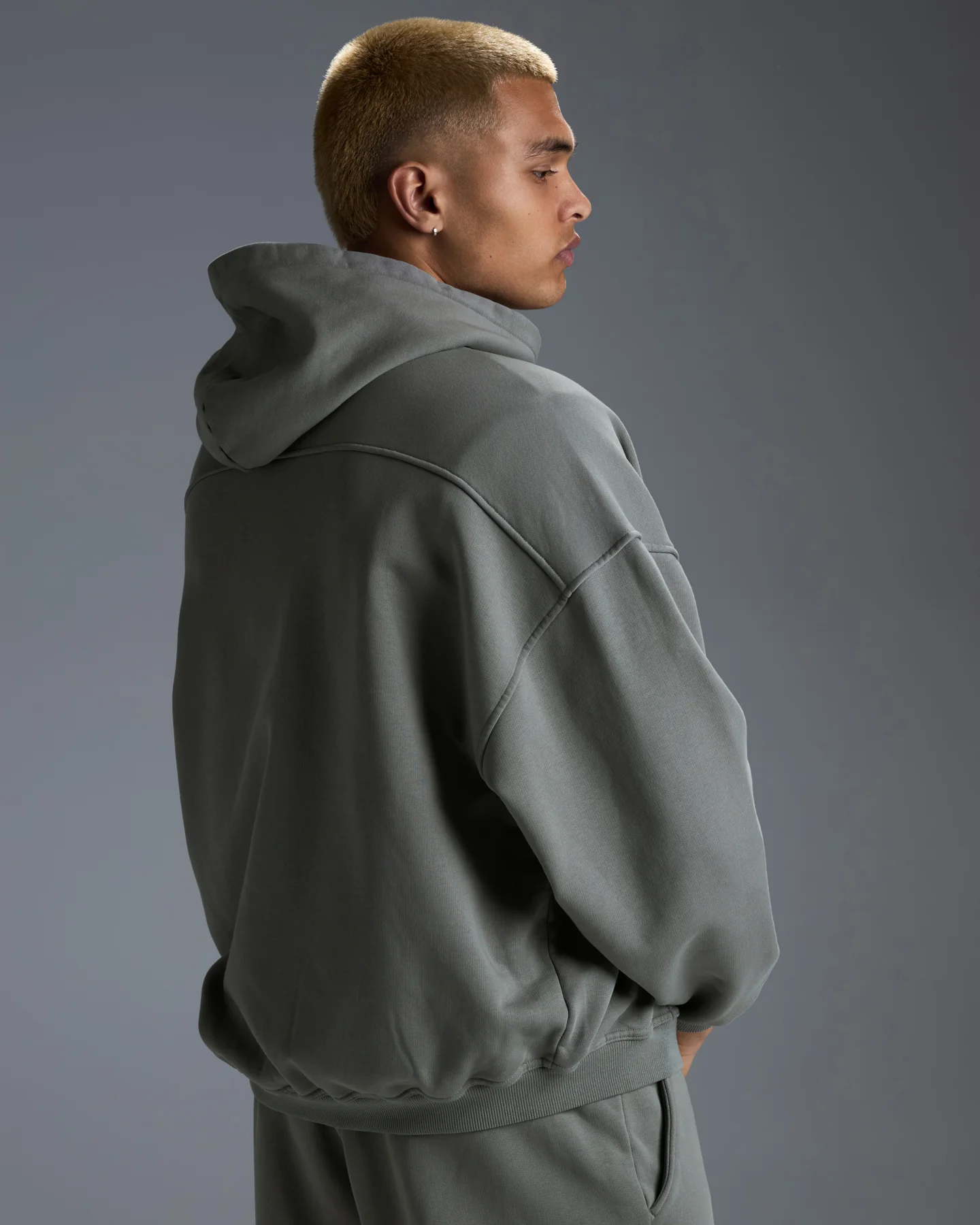 Premium Heavyweight Unisex Zip Through - Fog Green - Image 8