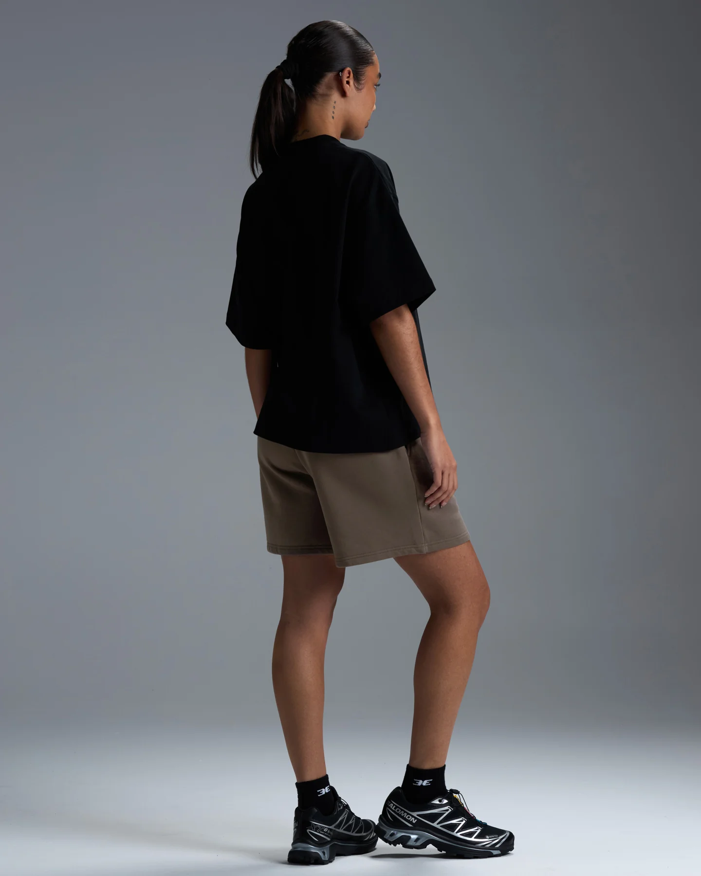 Premium Heavyweight Women's Shorts - Dark Taupe - Image 5