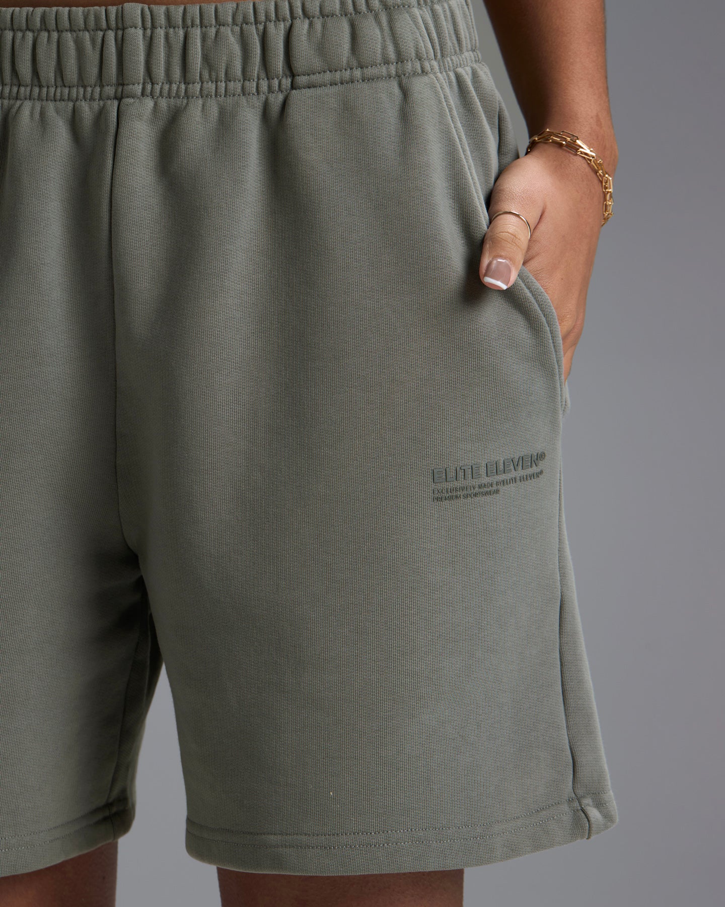 Premium Heavyweight Women's Shorts - Fog Green - Image 2