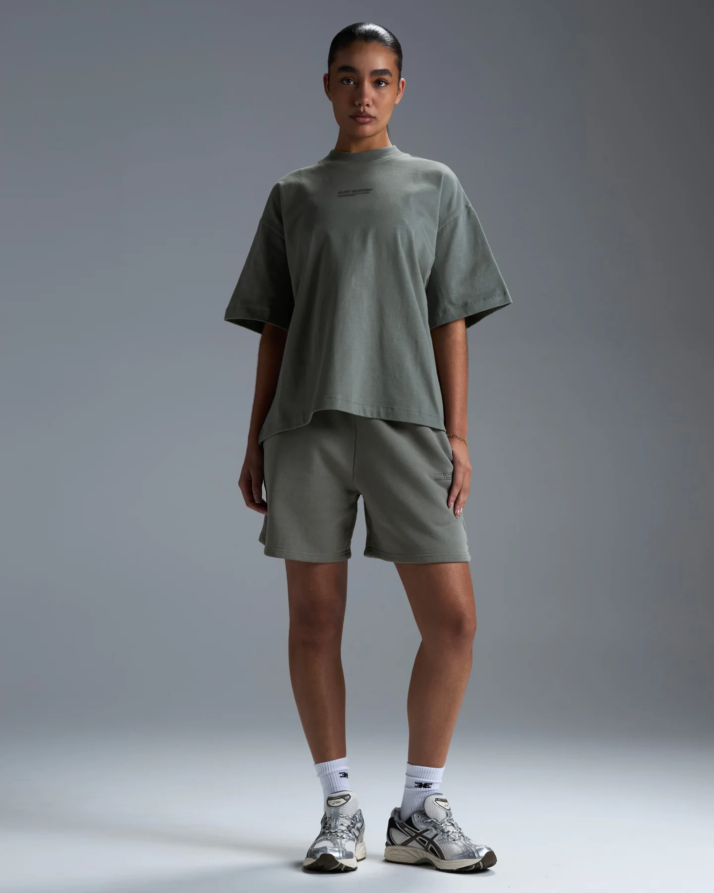 Premium Heavyweight Women's Shorts - Fog Green - Image 3