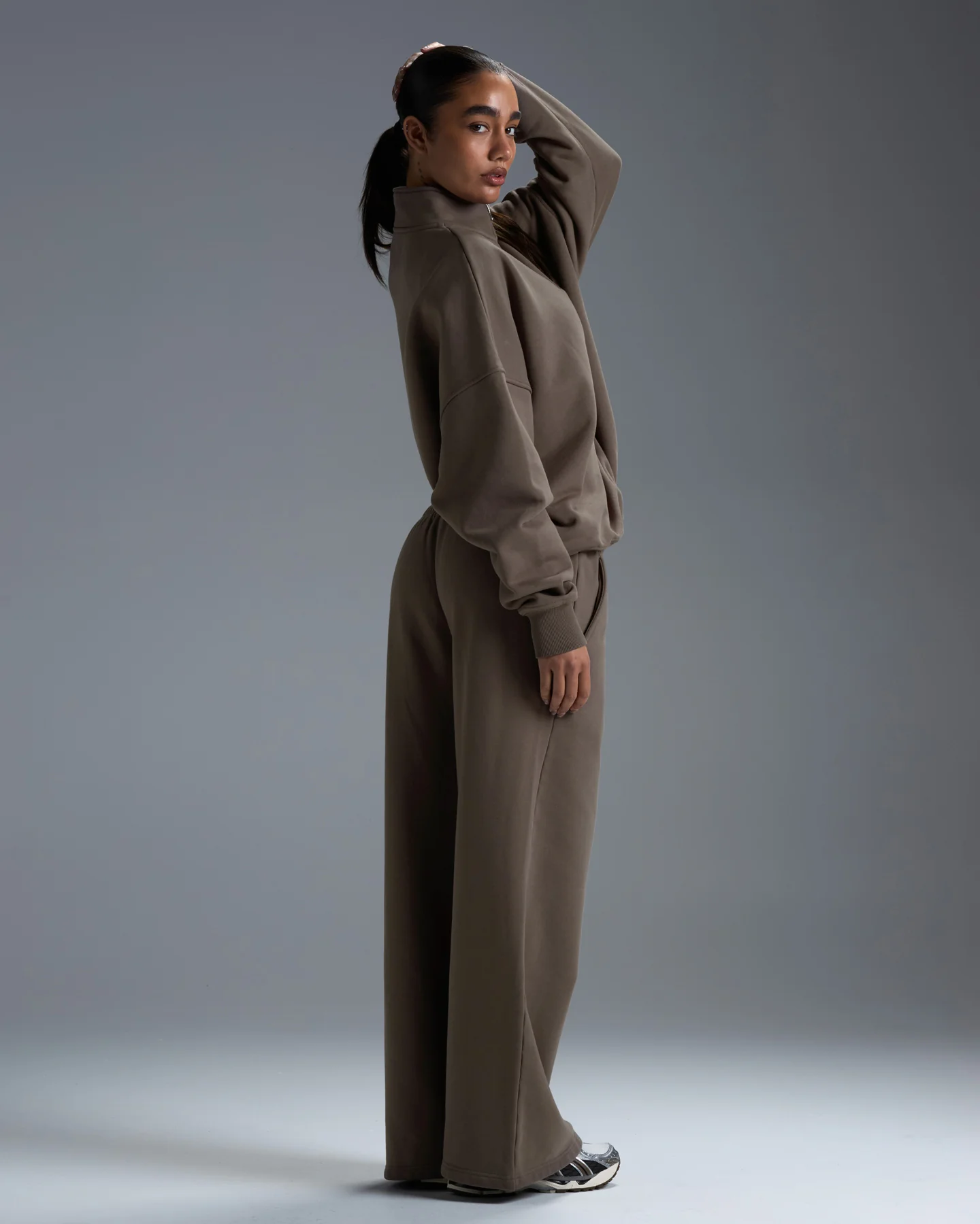 Premium Heavyweight Women's Straight Leg Pants - Dark Taupe - Image 4